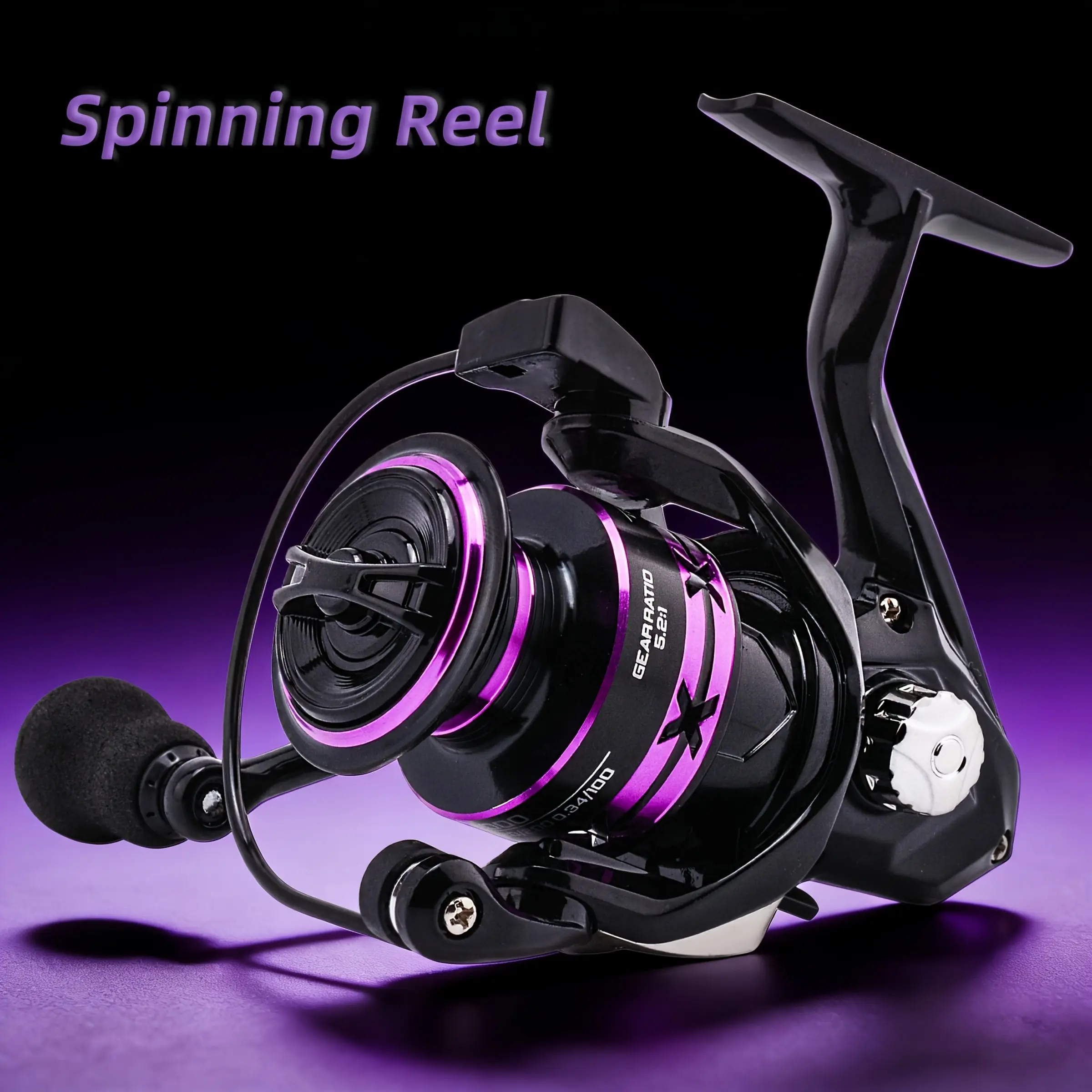 PX 1000-7000 Series Heavy-Duty Spinning Reel for Saltwater & Freshwater, Left & Right Interchangeable Handle, 5.2:1 Gear Ratio, Aluminum Spool, Casting Fishing Tackle for Tuna, Mackerel & Trout