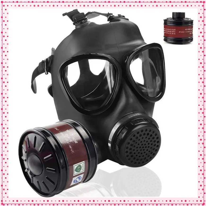 MF/ Nuclear & Chemical Gas Mask - Full Face Gas Mask with mm Activated Carbon Filter for Dust, Vapour & Chemical Protection, Safety Protector