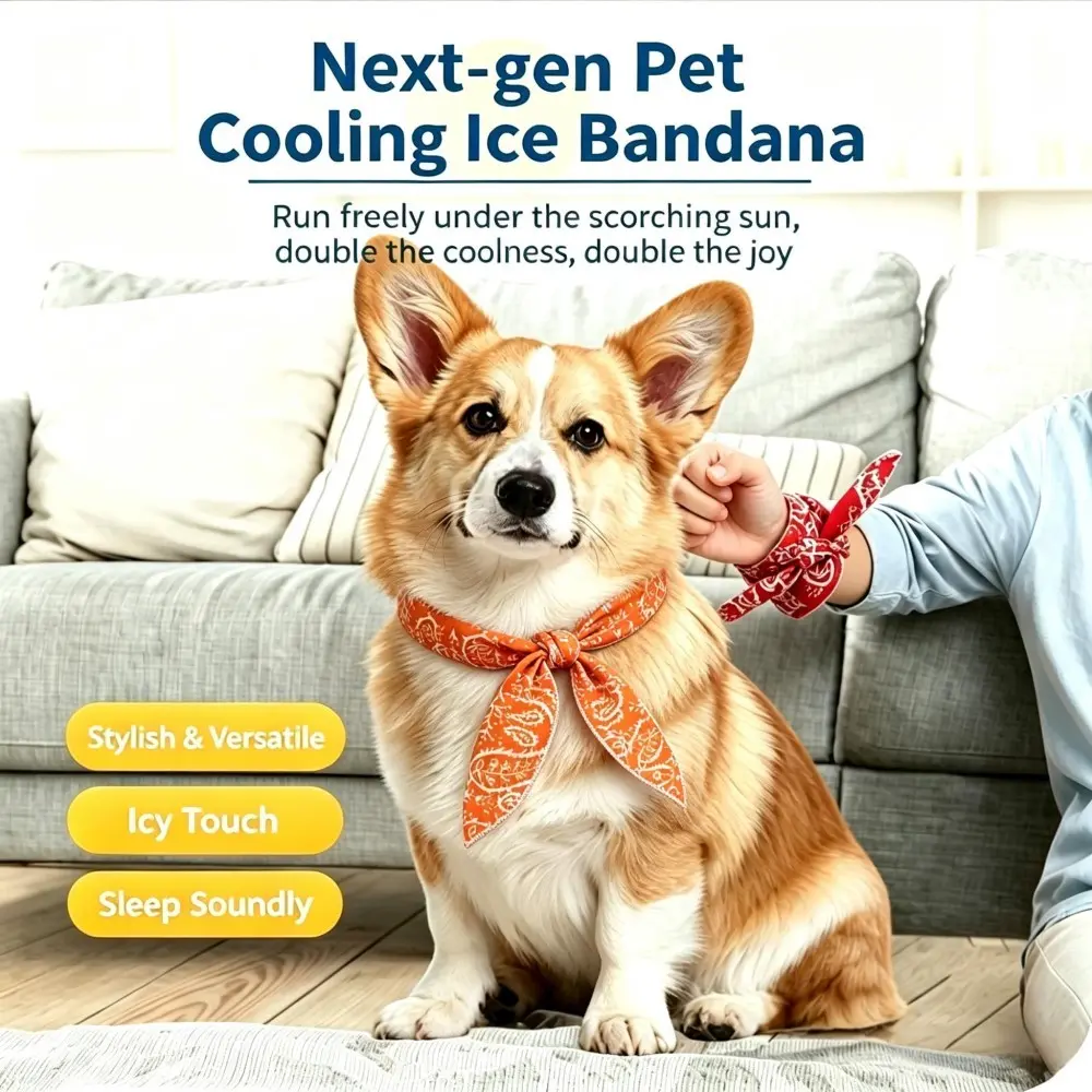 Pet Ice Collar, One-Button Cooling for Continuous Relief, Reusable, Ideal for Cats and Dogs, Keep Your Pets Cool and Comfortable