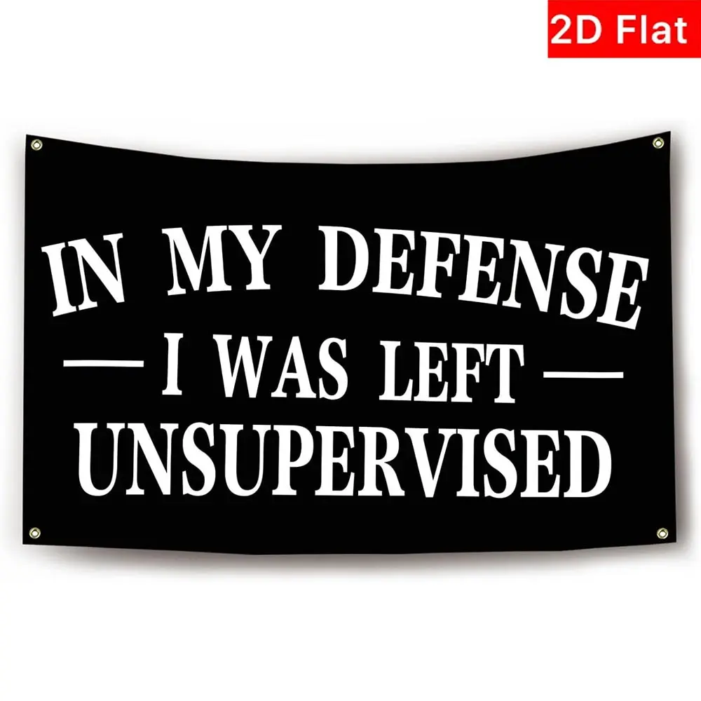 2D Flat Banner 1pc, Humorous Flag for Room Decor, University Dormitory Wall Banner, No Power Required, Men's Cave Brotherhood Decoration