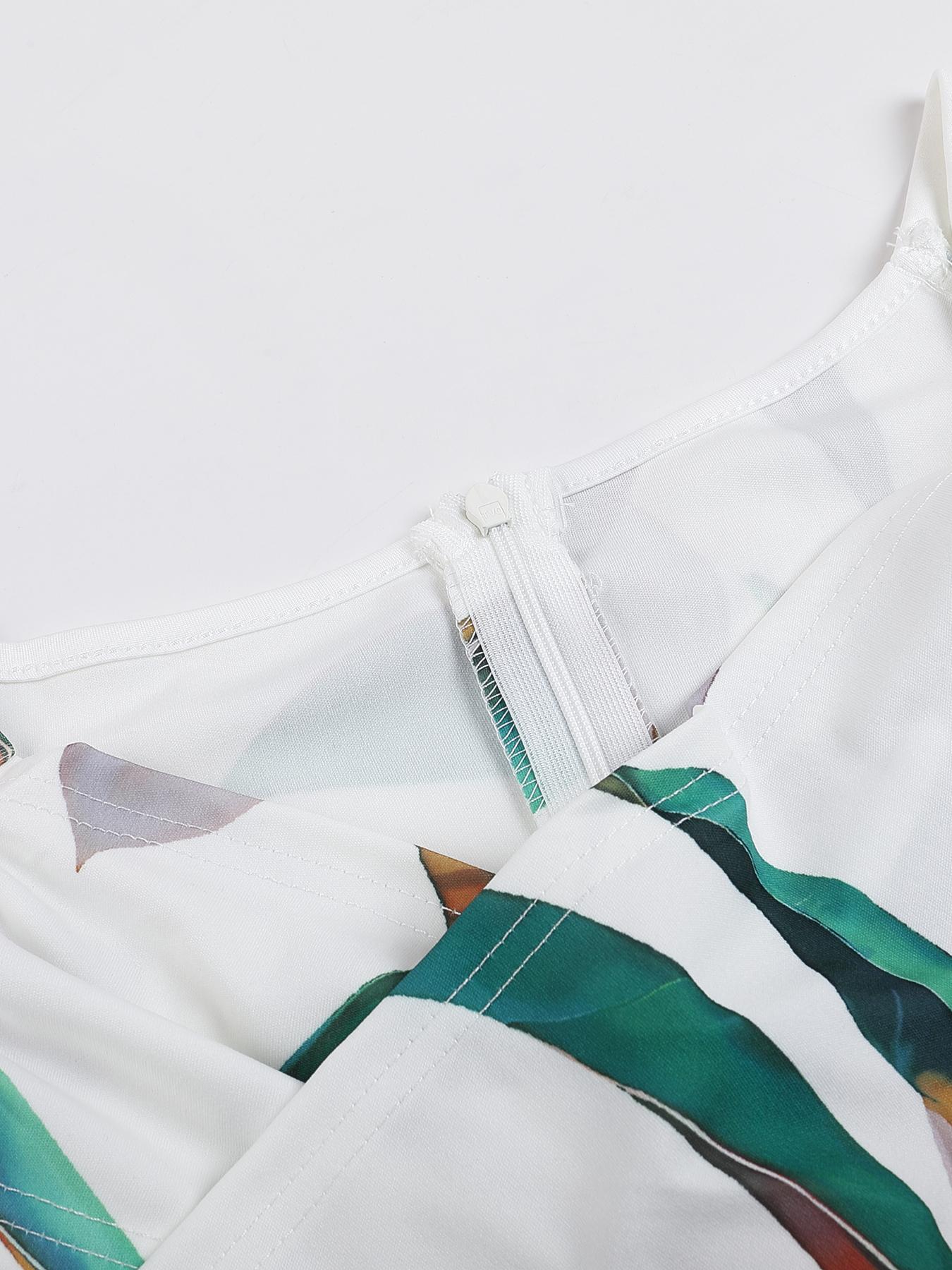 Women's Floral Print Off-Shoulder Wrap Jumpsuit, High Waist Fitted Jumpsuit, Boho Style Sexy Fashion Jumpsuit for Women