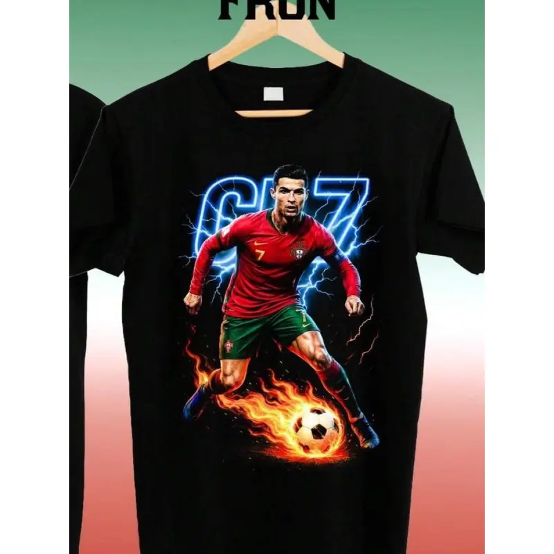 Oversized Ronaldo Comic Graphic Tee, Unisex 100% Cotton T-Shirt, Breathable Relaxed Fit Streetwear for Everyday Party and Summer Wear, Tshirt, Casual, Women, Soft, Lightweight, Ronaldo Graphic Women's T-Shirts, Buttery Soft