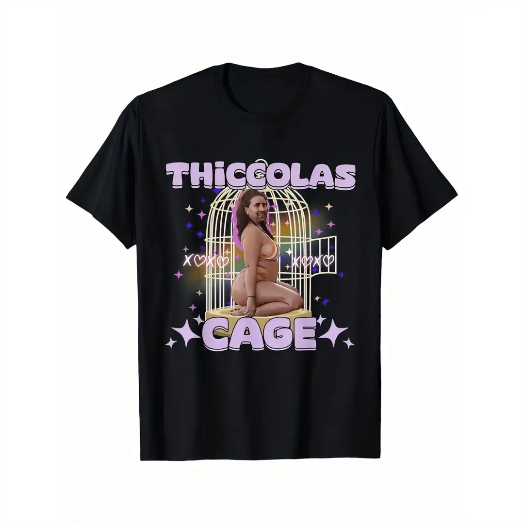 Men's Black Cage Graphic Memetic Print Plus Size Cotton Round Neck T-Shirt - Casual Wear, Plus Size Fashion, Relaxed Cut Sports Top