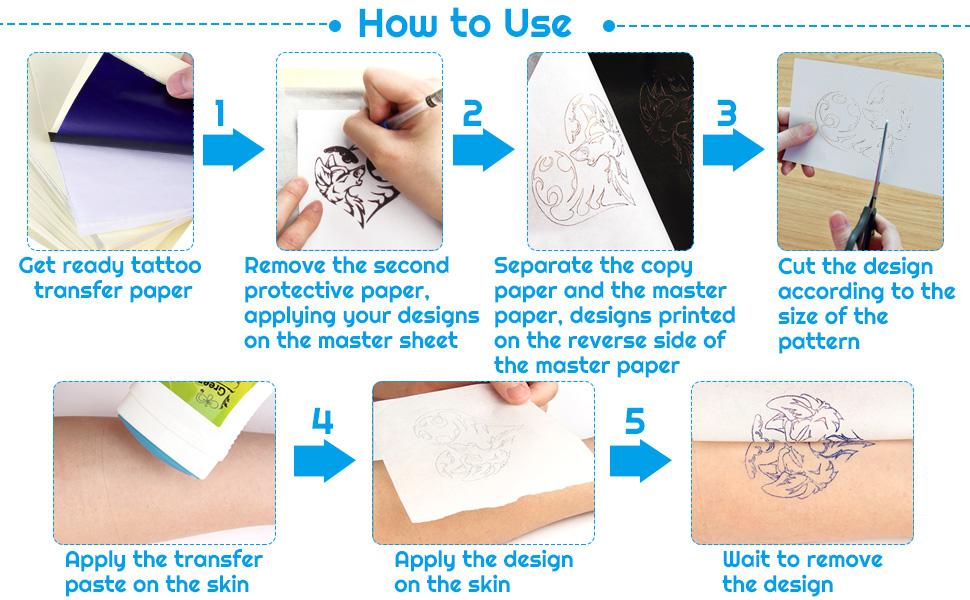 Tattoo Transfer Paper, 35 Sheets Stencil Transfer Paper for Tattooing, A4 Size