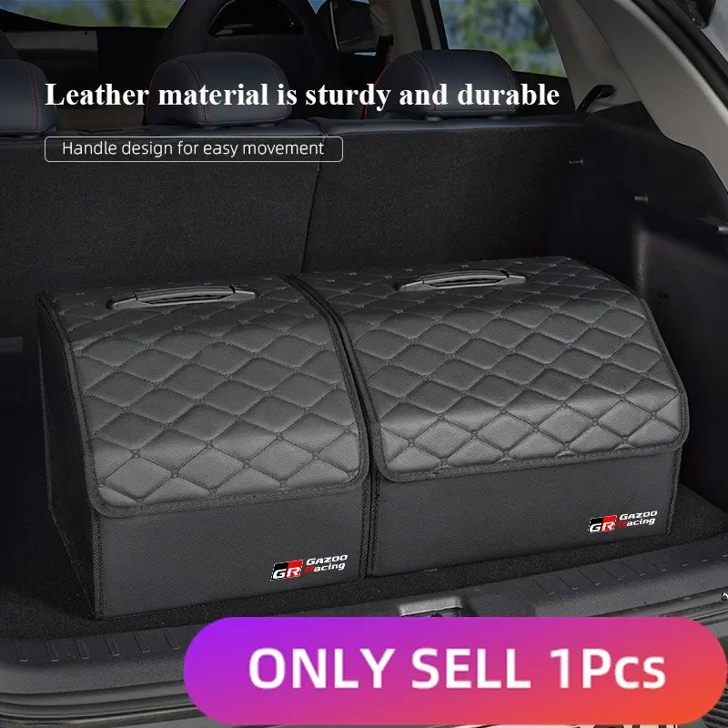 Car Trunk Organizer Box Foldable Storage Bin For Toyota GR Sport Gazoo Racing Yaris 86 Corolla Hilux Supra C-HR