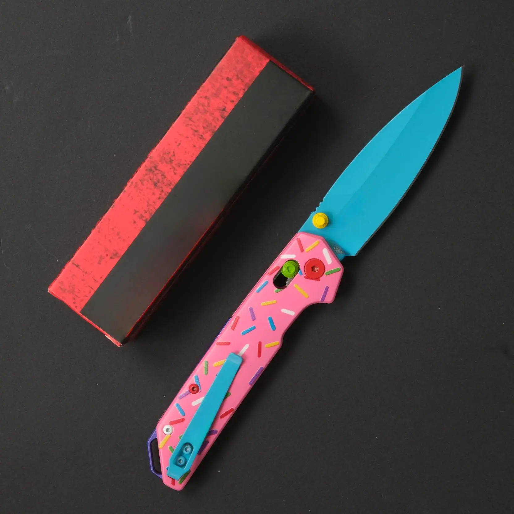 2038 Donut Tactical Folding Knife, Aluminum Alloy Handle, CMP High Hardness Blade, Outdoor Camping Driving Survival EDC Knife, Total Length 21 cm, Weight 110 grams, Best Gift.