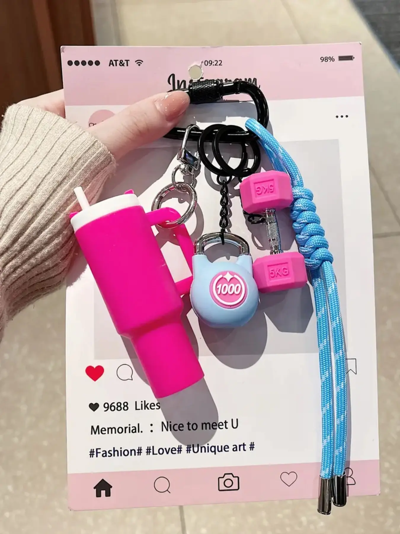 Sporty Mini Tumbler Dumbbell Kettlebell Bag Charm Keychain, Braided Rope Carabiner Fitness Pendant, Multicolor Gym Accessory for Backpack Sports Bag, Trendy Small Gift for Workout Gym Lovers Men Women, Cool Keychains, Charismatic Keychain, Keychain Charms