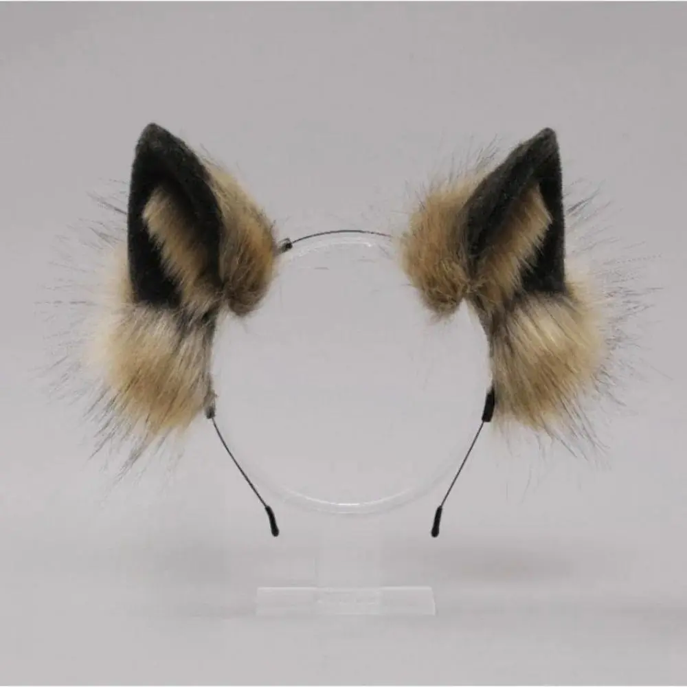 Funny Lolita Cat Ears Headband Animals Hair Hoop Wolf Dog Hair Band Plush JK Furry Cosplay Headwear Makeup