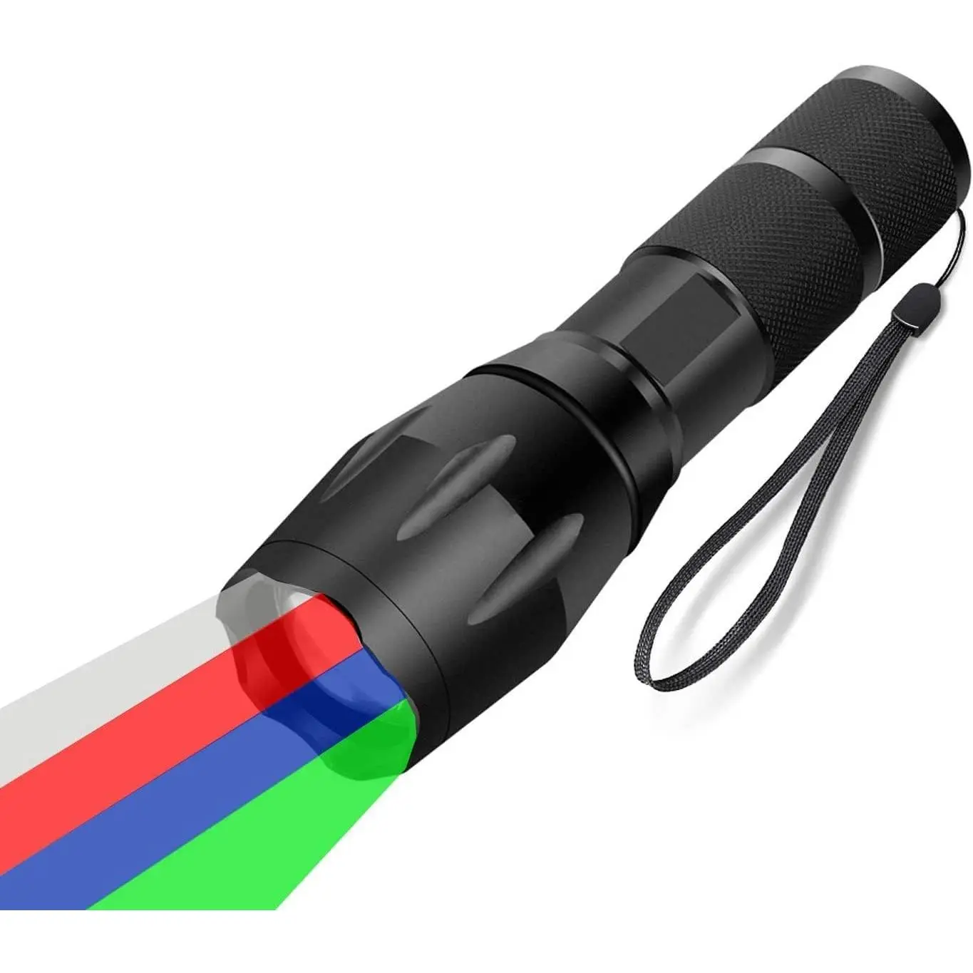 4 in 1 Multicolor RGBW Flashlight, Single Mode Red Green Blue White Light, Outdoor Camping Hiking Emergency Light