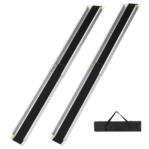 GARVEE Portable Wheelchair Ramps for Home Steps, 3.5-6 Ft Adjustable Aluminum Ramps for Wheelchairs with Storage Bag, 600 Lbs Capacity, Non Slip Surface for Doorways, 1 Pair