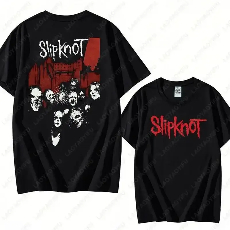 Vintage S-Slipknots Prepare for Hell Tour Black Cotton Tshirt Heavy Metal Rock Band Men Women  Hip Hop Aesthetic Graphic Tshirts