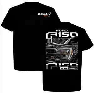 Engine pattern T-shirt, suitable for truck enthusiasts--men's black pickup T-shirt--car enthusiast apparel--with an iconic design