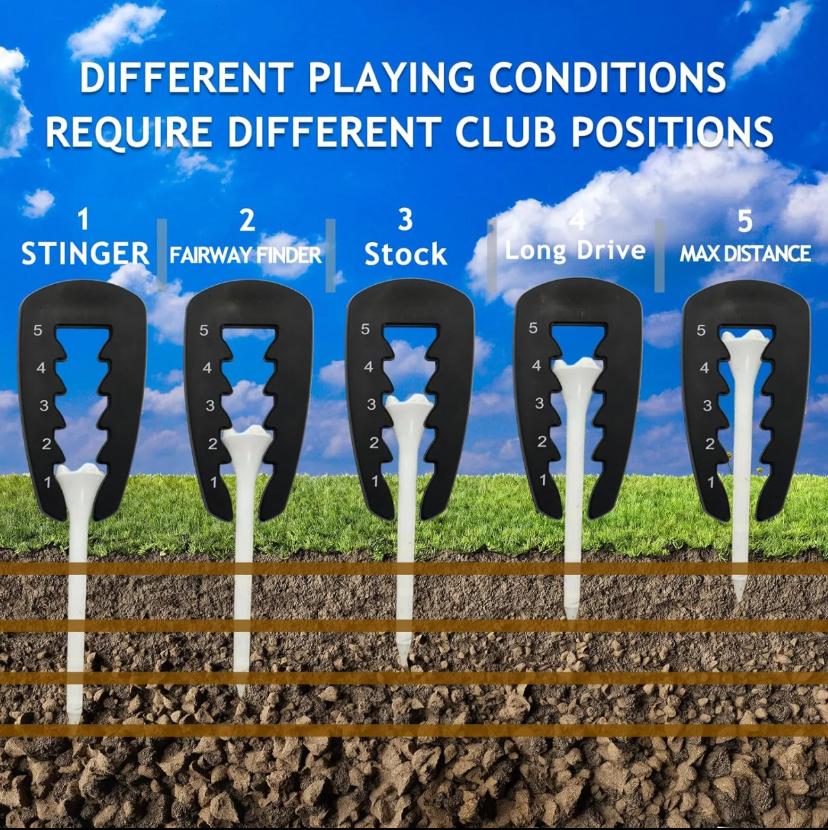 Golf Tee Height Tool,Adjustable Tee Height Setter Elevator Tool Height Measuring Device Lightweight Swing Training Aid