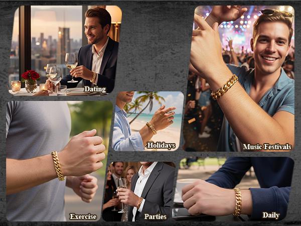 24K Gold-Plated Chunky Cuban Link High Gloss Bracelet/Necklace Durable Statement Hiphop Jewelry For Man Women