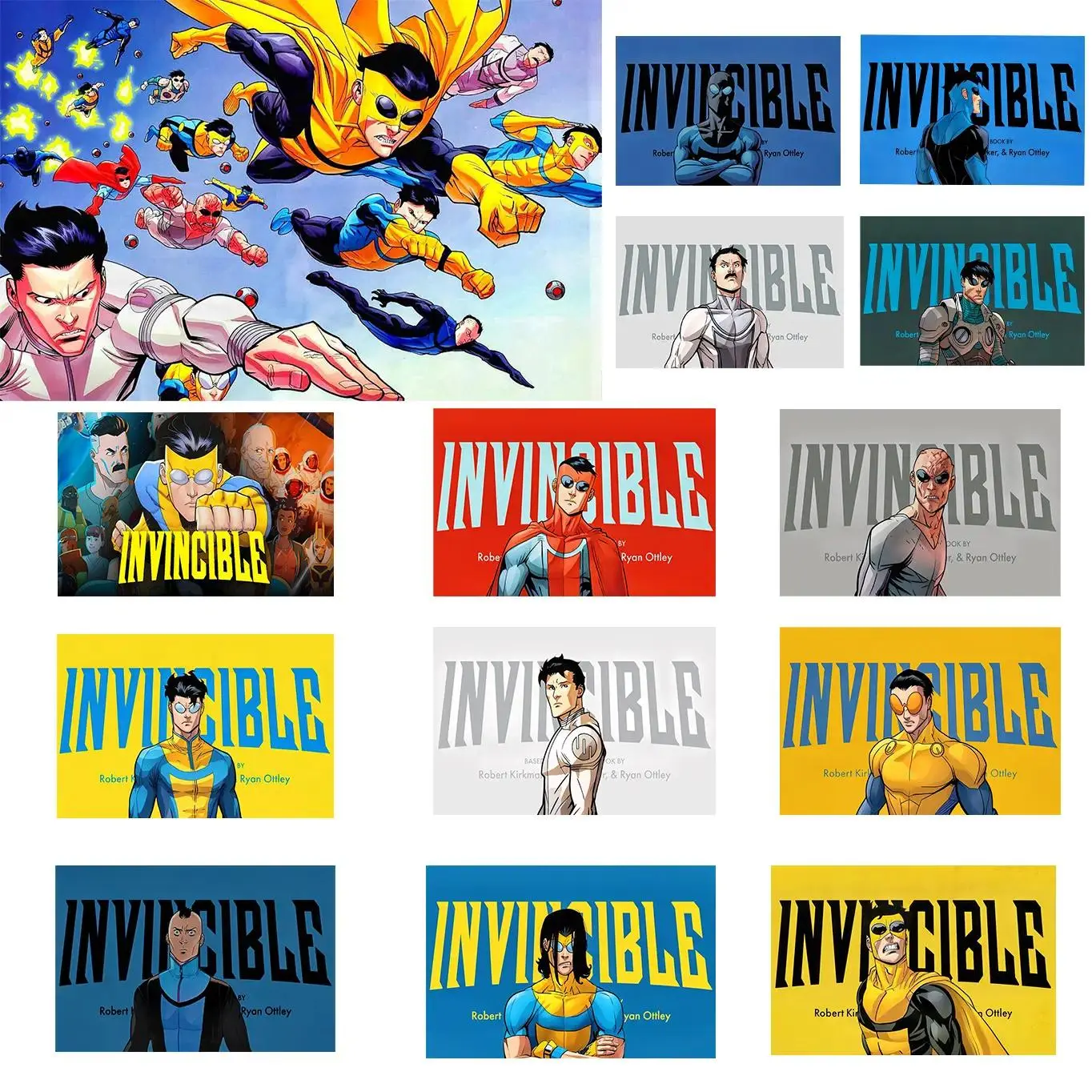 Invincible War Themed Canvas Poster Pack, Mark Grayson Mark's Universe Variant Comic Art Wall Decor, Classic Print Collectibles Gift For Teens, Waterproof Moisture-Proof Canvas Art For Modern Bedroom Dorm