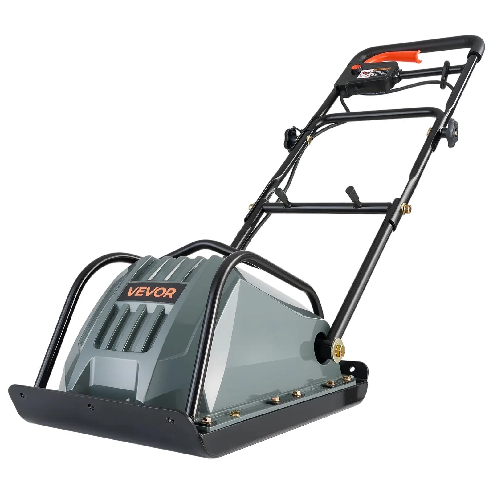 【DealsForYouDays】VEVOR Plate Compactor, 130W Output Electric Ground Rammer, 5 kN Force, 3.9 in Depth, 16 m/min Speed, 3304 sq. ft/h Efficiency, Gas Powered Soil Compaction Machine for Driveway, Pavement, Landscaping