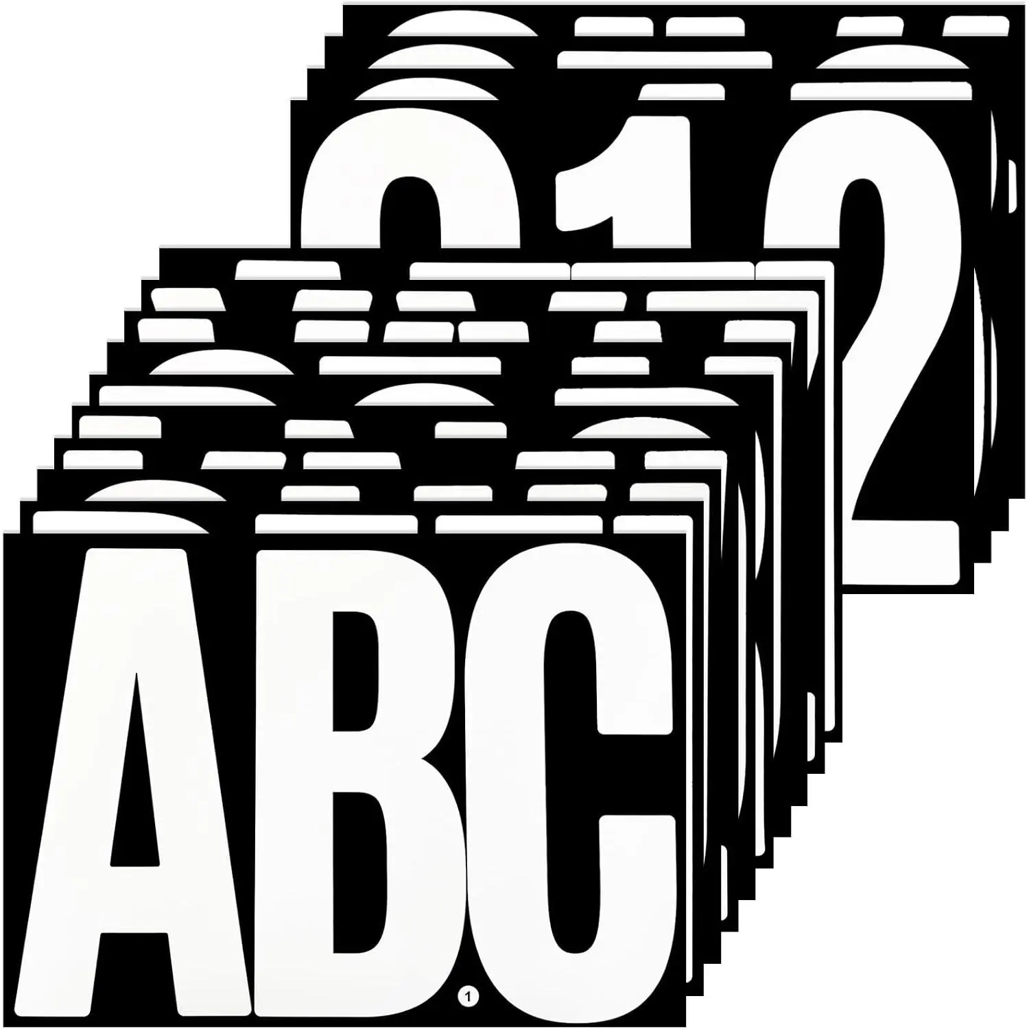7 Inch Self-Adhesive Large Vinyl Letter Number Stickers, White | 14 Sheets Alphabet Sticker  for Mailbox, Bulletins Boards,  and Outdoors
