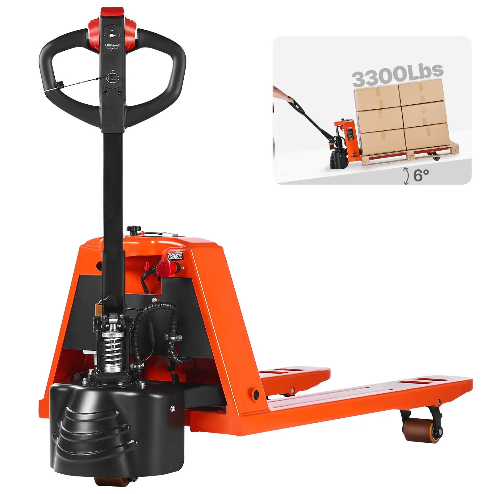 VEVOR Electric Pallet Jack, 3300 lbs Load Capacity, Lithium Battery Powered Pallet Jack Truck with 48Lx 27W Inch Forks for Material Handling, Suitable for Warehouse, Supermarket, Manufacturing