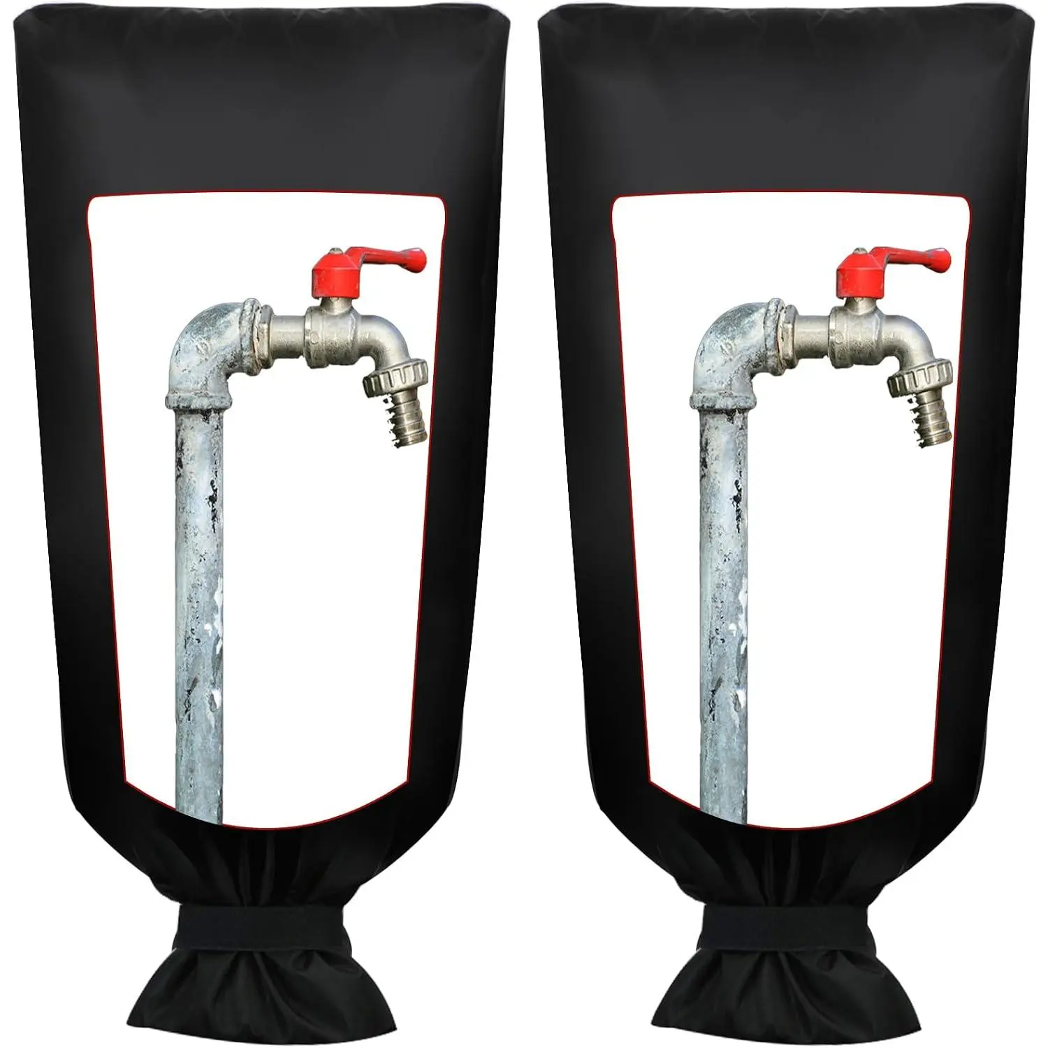Modern 2-Pack Insulated Outdoor Faucet Winter Guard - Nylon Coated Synthetic Fabric, Freeze Proof Cold Weather Protection Hose Cover Socks for Outside Yard Garden Water Spigots (21in Length)
