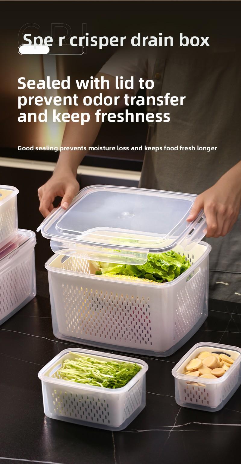 Multifunctional Crisper Box Set for Storage Drainage Microwaveable Airtight Leakproof Stackable Food Containers Ideal for Meal Prep Organization Foam Hinged Lid Container Sealing Bag Organizer with Cutter Compartmented Meal Prep Containers wrap bags fruit