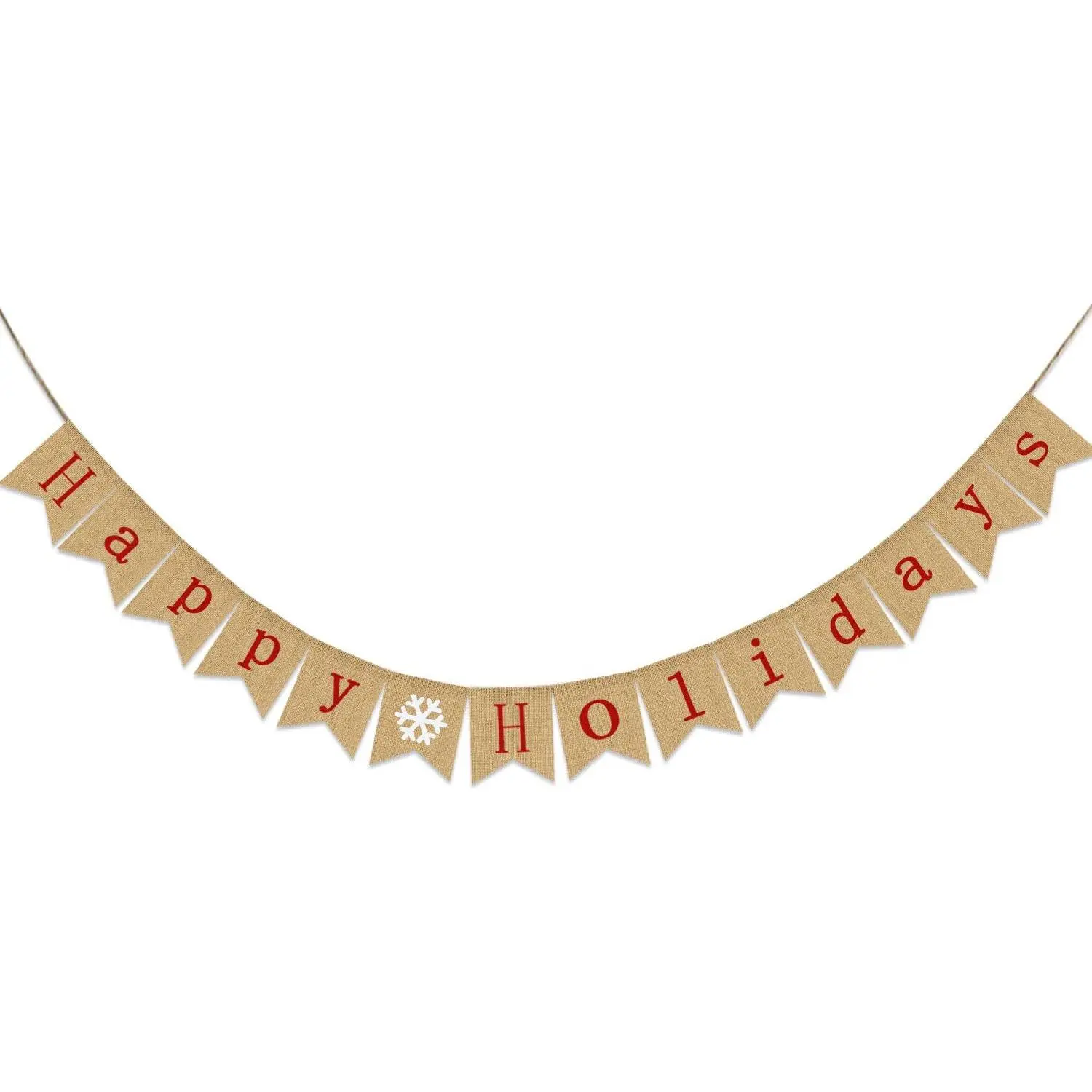 Happy Holidays Banner Burlap | Christmas Banner Burlap | Christmas Decorations| Holiday Decorations|  for  Yard Indoor Outdoor Mantel Fireplace  Decor