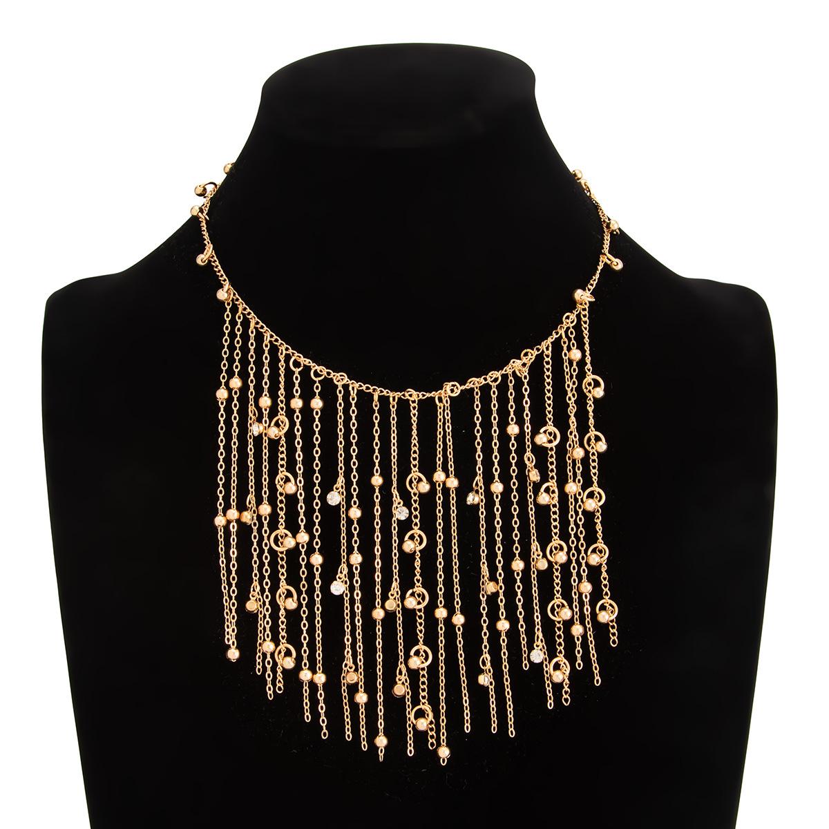 INS Sweet Cool Style Long Tassel Beaded Necklace – Lightweight Luxury Fashion Fine Chain Clavicle Accessory