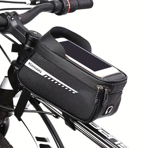 [Bike Frame Bag] A Bike Front Frame Bag That Is, Features a Touch Screen Cover, And Includes Storage for Your Phone, Ideal for Mountain Biking