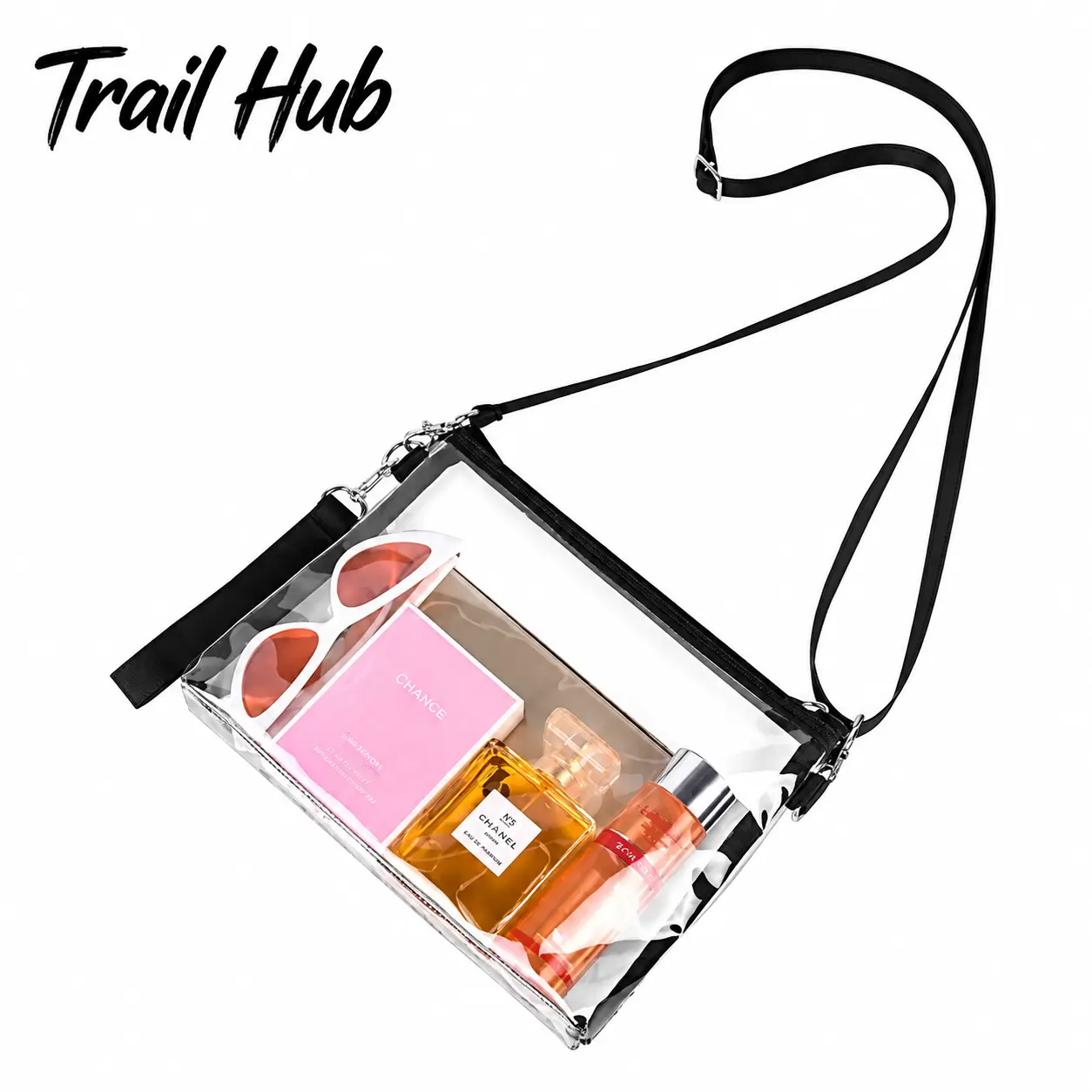 Lightweight Clear PVC Crossbody Messenger Bag – Waterproof, Spacious & Secure Transparent Handbag for Travel, Office Commuting, Concerts, Fitness Activities and Everyday Use