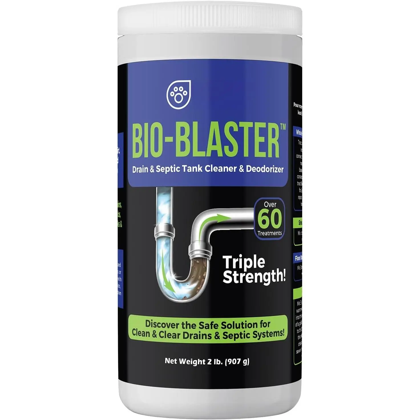 Enzyme Drain and Septic Cleaner and Friendly  Booster.  2 lb. Deodorizes and Unclogs Pipes - Septic Tanks - RV Tanks-and . No Caustic ! Dissolves , Oil, and .