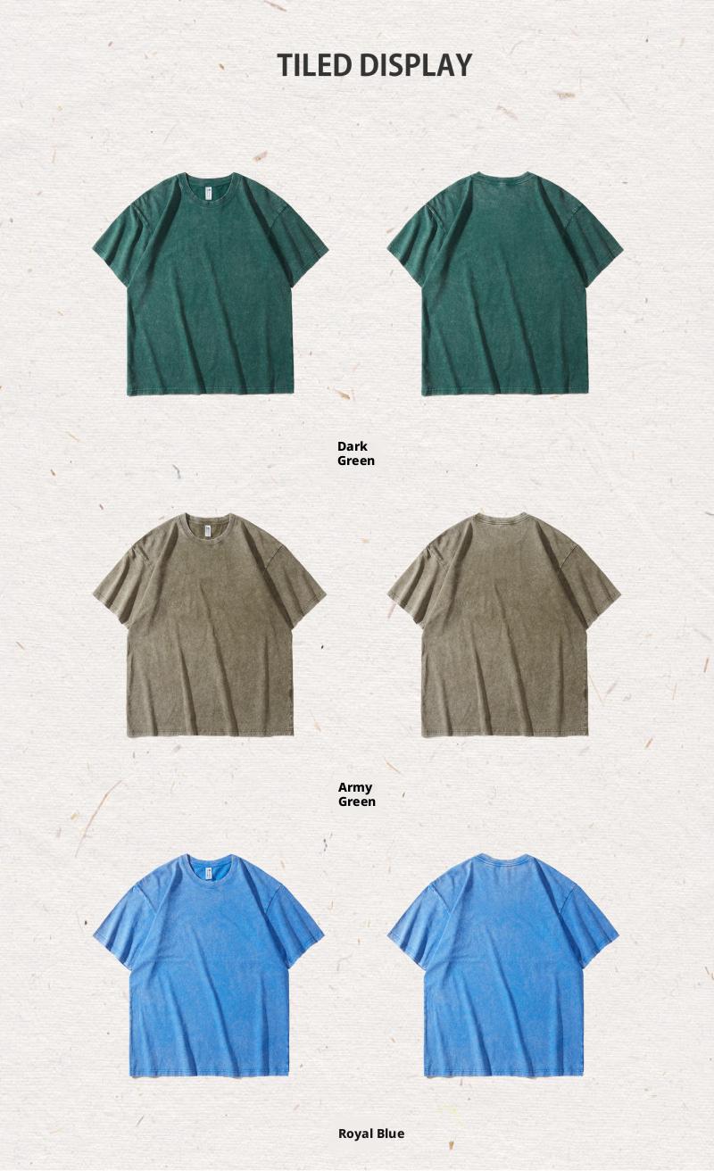 Oversized T-shirts for Men Gym Vintage Heavyweight T-shirts Cotton Workout Acid Wash Baggy Tees Half Short Sleeve Summer Top Casual Loose Fit Solid Streetwear Comfortable Tees