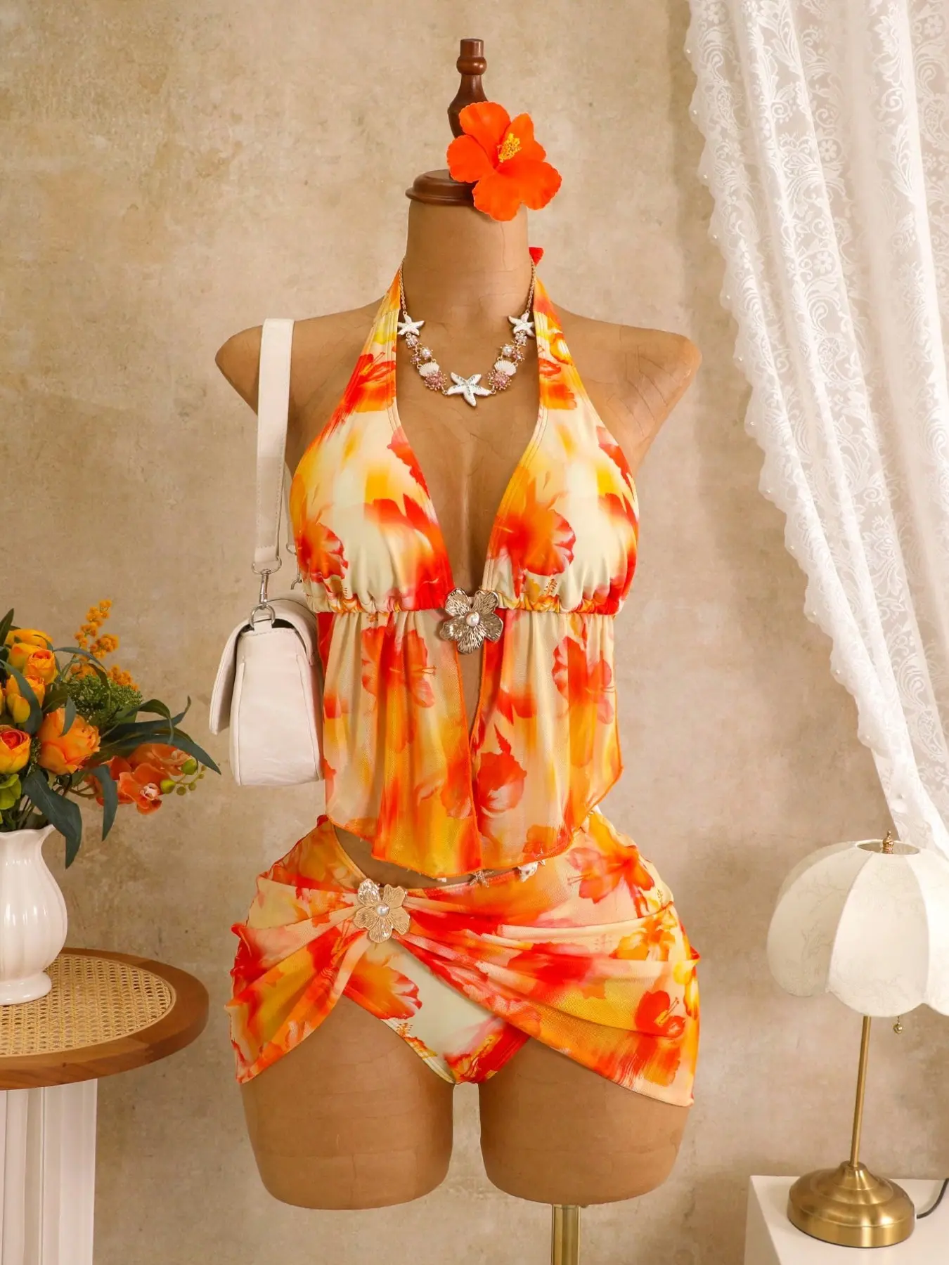 Women's Fashion Split Three-Piece Swimsuit, Stylish Swimwear Set, Perfect for Beach & Pool, Comfortable & Trendy Design