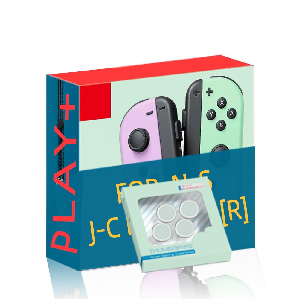 3-IN-1/Pack /Controller & Accessories for N-S Consoles, with Wrist Straps, Protective Case & Joystick Caps, Support /Dual Vibration/Motion/Wake-up/Screenshot. [ & Green].