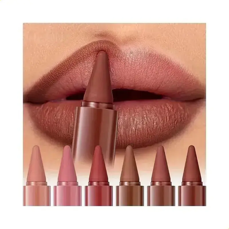 6-Piece Matte Velvet Lipstick Set, Lip Makeup Set, Soft Touch, Smooth Texture, Waterproof Long-Lasting Lip Balm, Rotating Design, Compact, Ideal for Daily Use