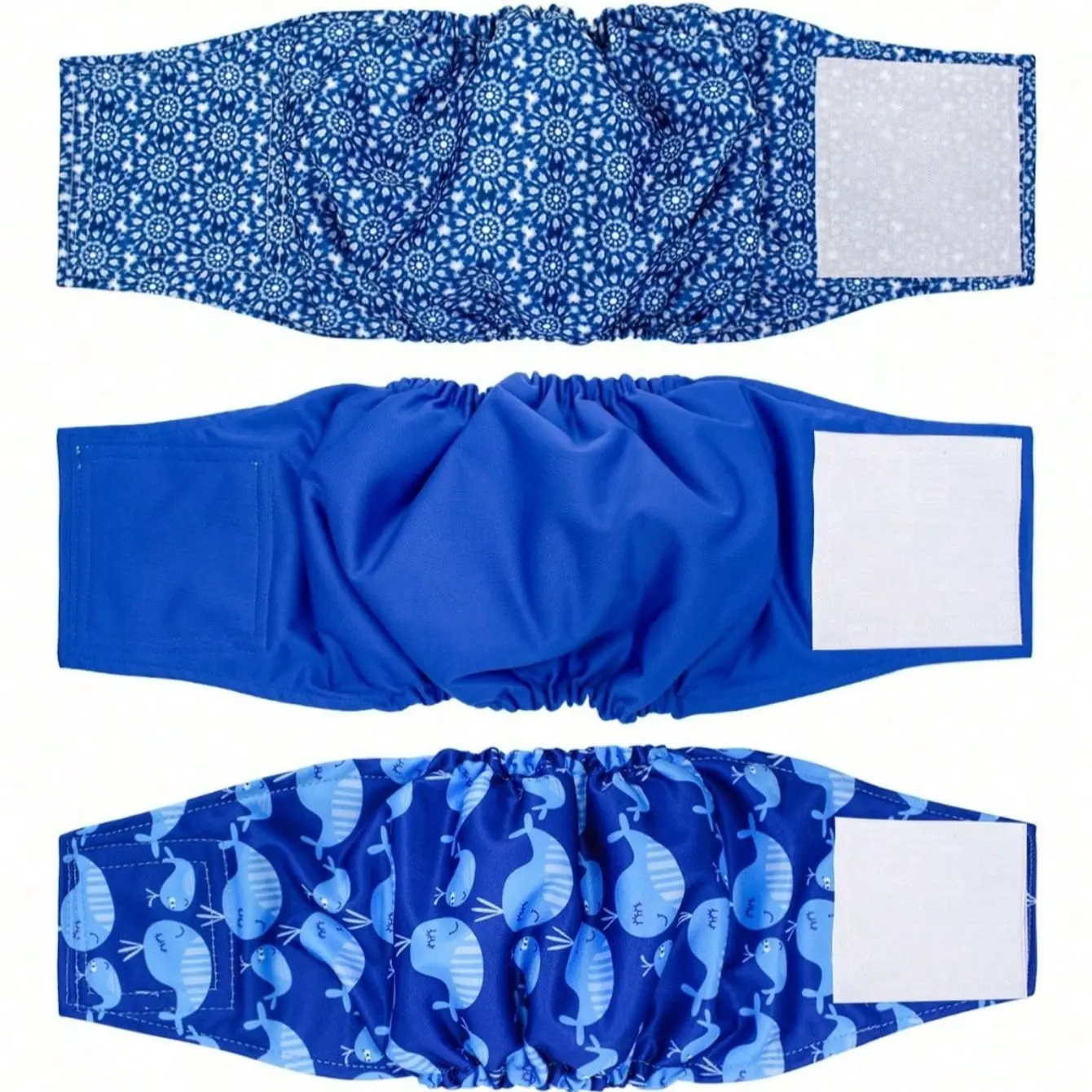 3-Pack Reusable Dog Diapers for Male Dogs, Washable Belly Strap, High Absorbency, Ideal for Incontinence and Training, Unscented