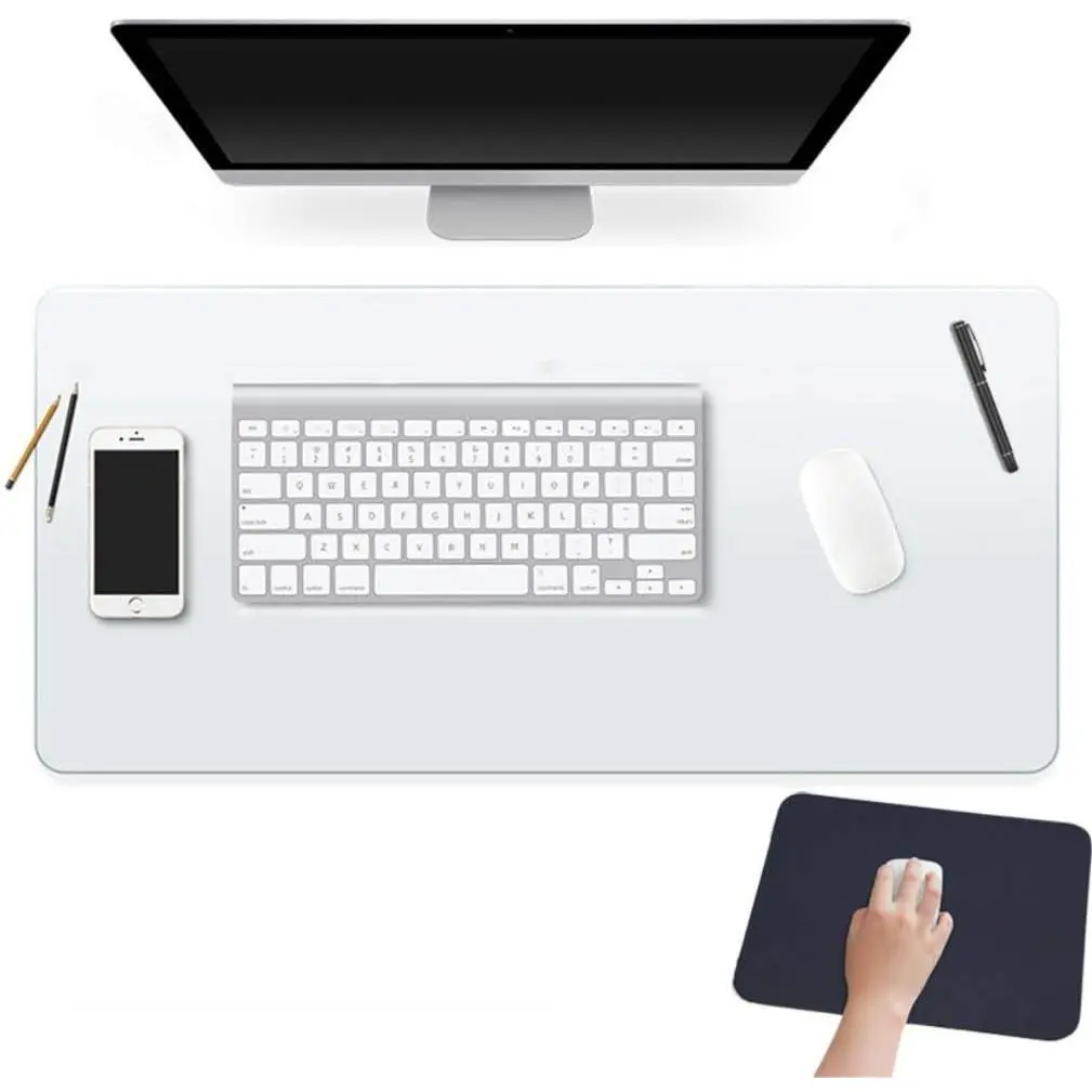 24x48 Inch Rectangular BPA-Free PVC Vinyl Desk Pad Protector, Non-Slip Waterproof Wipeable Mat for Laptop, Keyboard, Writing & Mouse Use, Roll-Up Pack for Surface Protection
