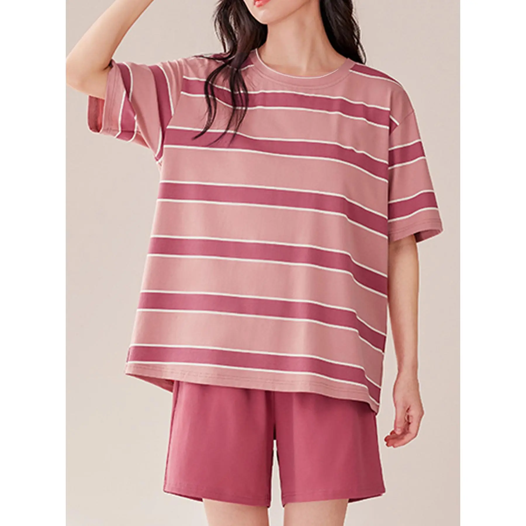 Women's Summer Thin Short-Sleeve Pajamas with Shorts 2026 New Spring Summer Homewear Set