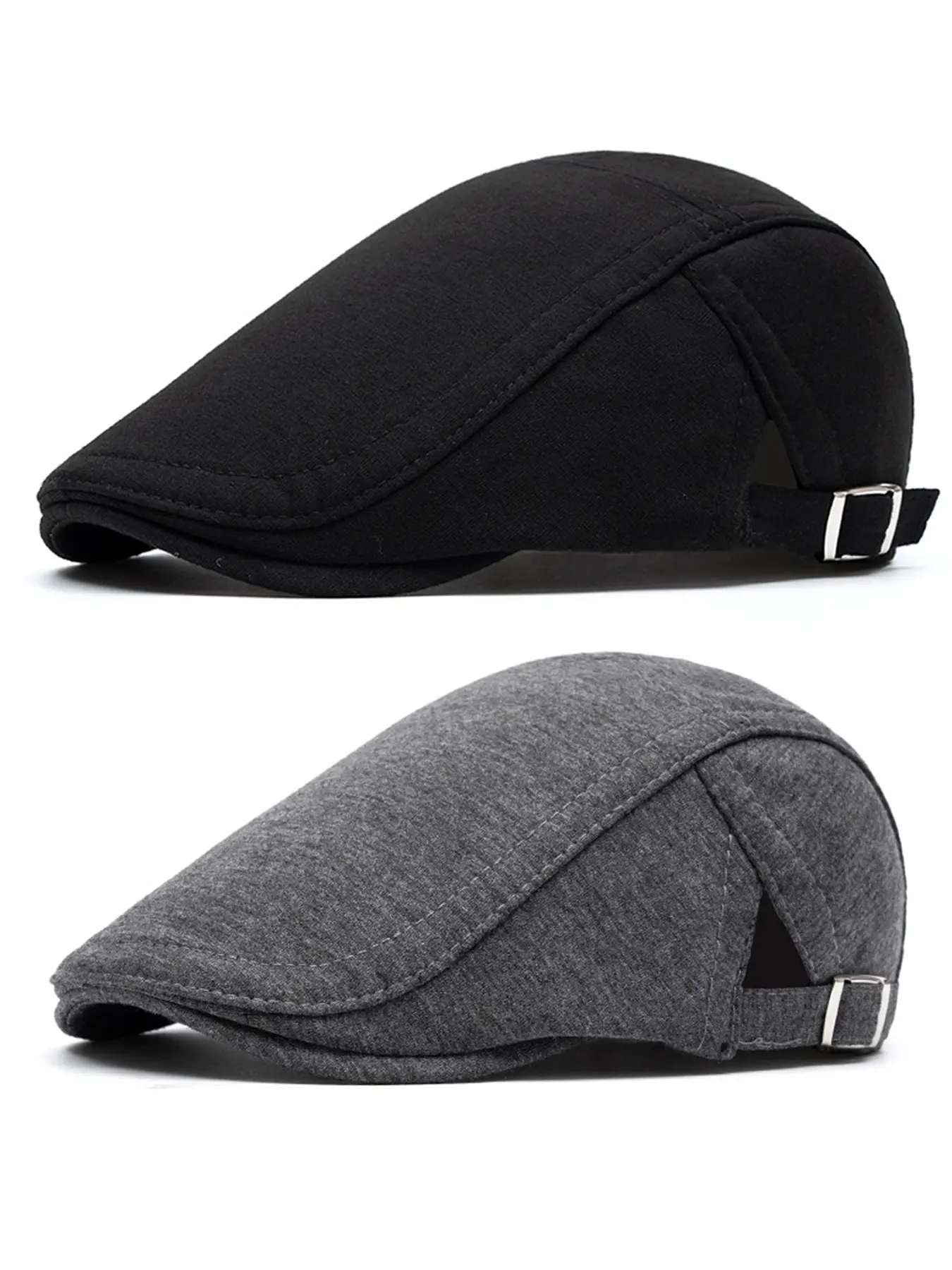 2Pack Men's Flat Cap Gatsby Newsboy Lvy Irish Hats Driving Cabbie Hunting Cap