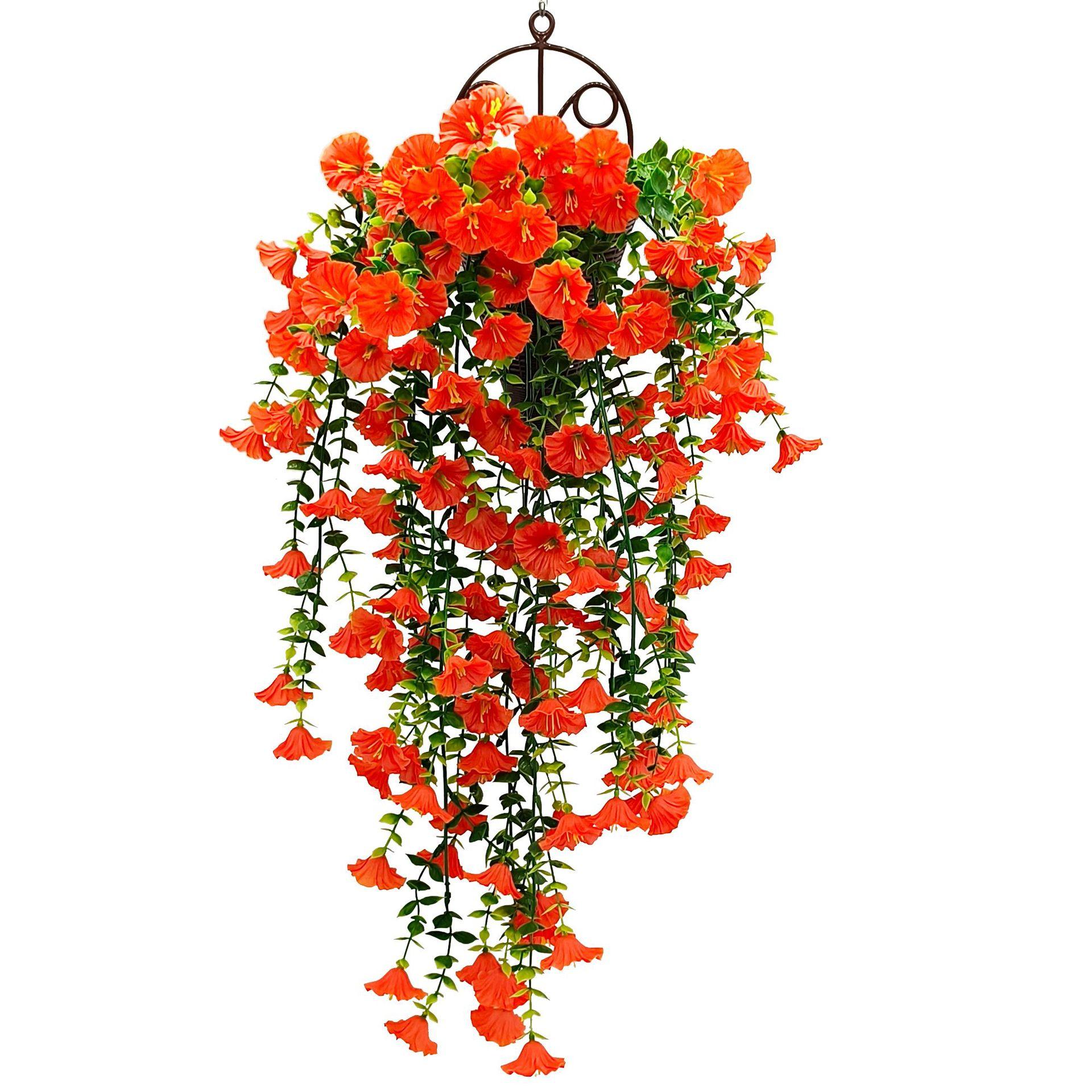 Hanging Artificial Morning Glory Flower Vines for Home Wedding Decoration Outdoor Indoor Garden Wall Decorations Realistic Fake Petunia Bouquets