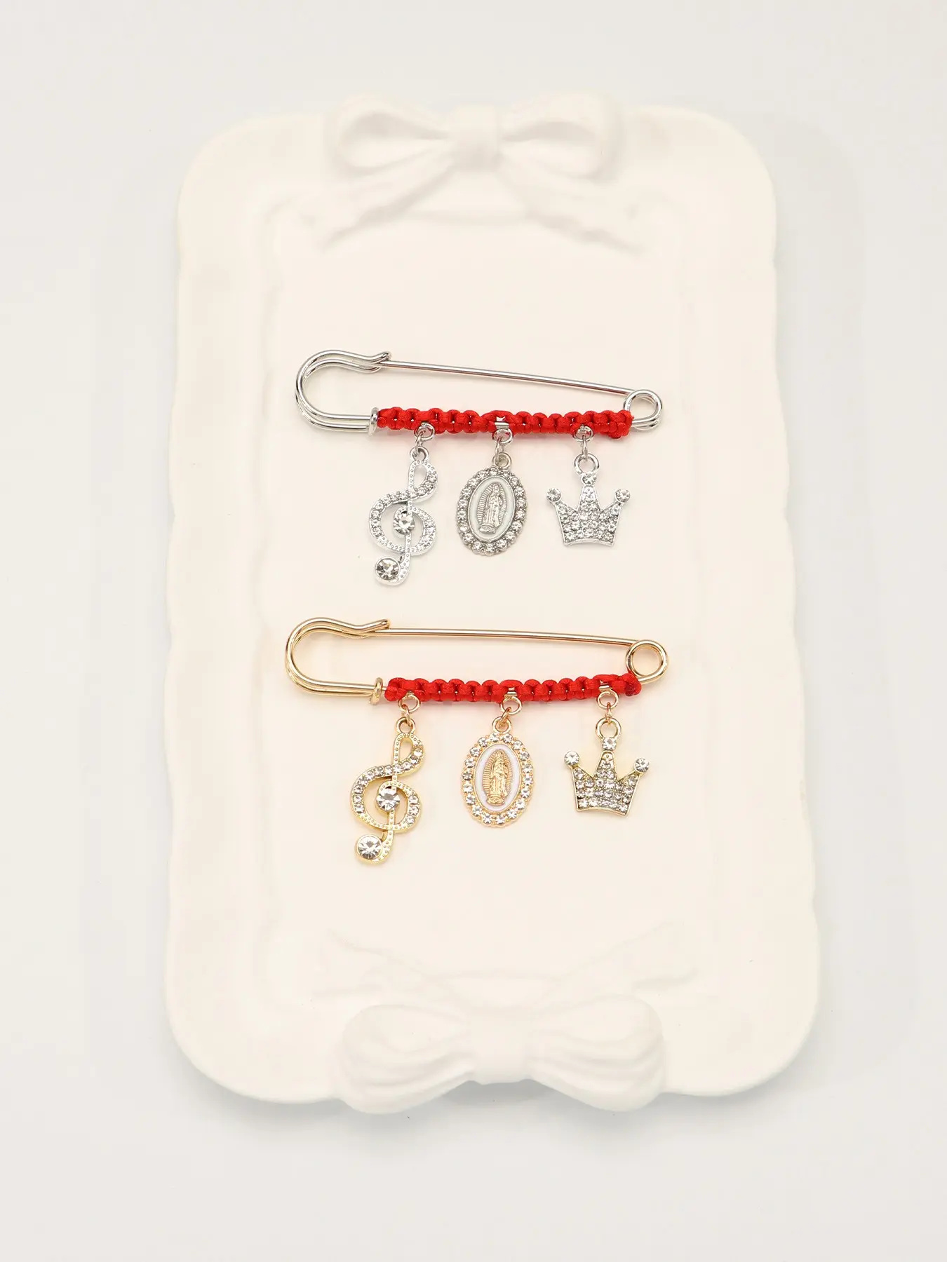 2pc Large Decorative Pins for Women's Shawls, Handmade Rope Braided Pins, Perfect for Necklines, Sweaters, Hats, Dresses, Alloy Brooch Pin