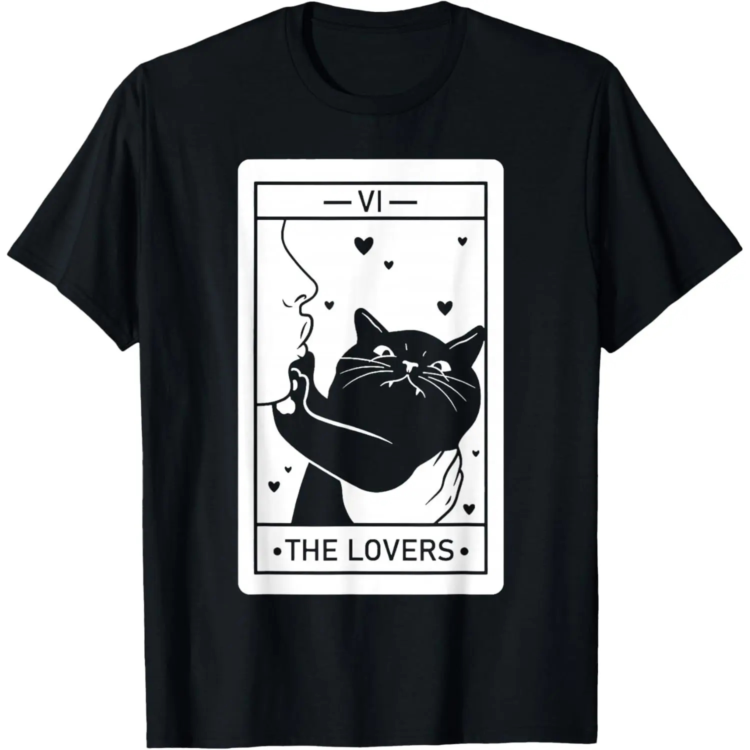 The Lovers Cat Humor Tarot Card Halloween Black Cats Lover T-Shirt
