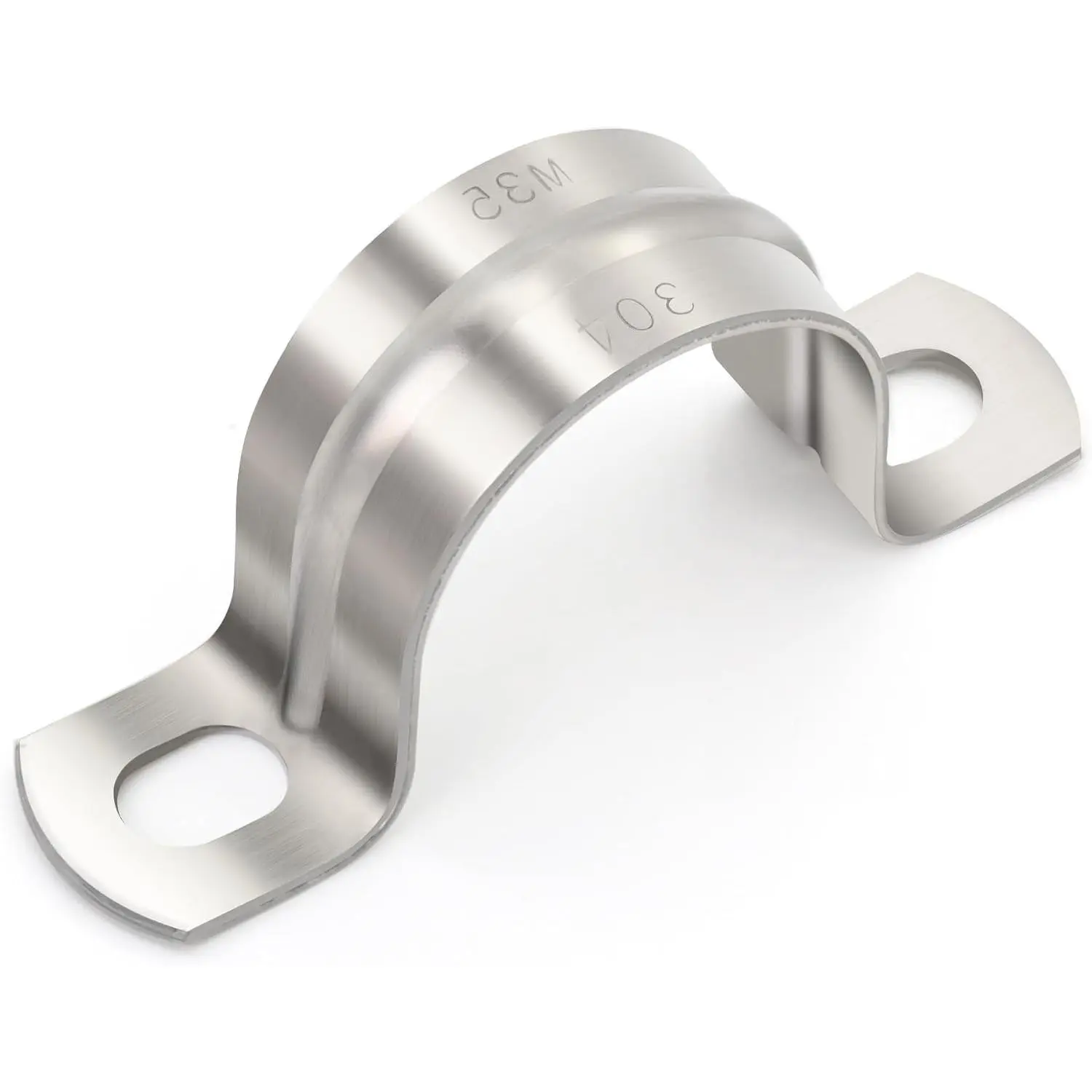 10pcs 304 Stainless Steel 1 Inch 2-hole U-shaped Conduit Pipe Clamps, Heavy Duty Pipe Bracket for Cable Water Pipe (OD 1")