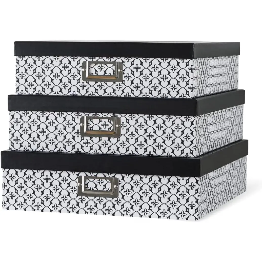 -   Scrapbook Storage Boxes, Set of 3 | Large Decorative Document Box Set with  for Organizing Keepsakes and Memories, Wide Cardboard Photo Organizers
