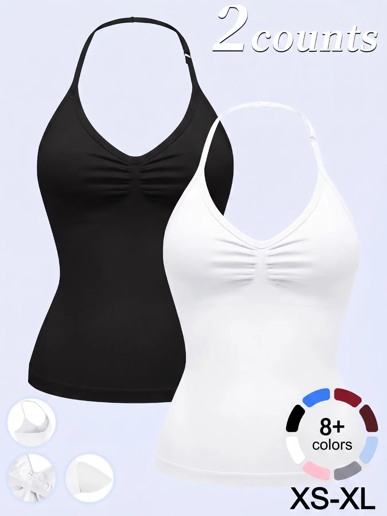 1/2/3-Pack Women's Longline Strappy Sports Tank Top, Sleeveless Sports Top, Tight-Fit Yoga Gym Vest, All-Season Activewear for Running and Workout