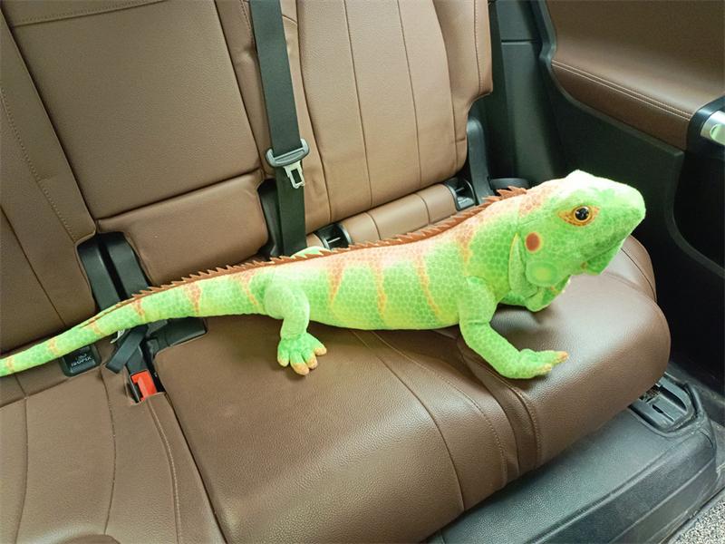 Lifelike Green / Brown Iguana Lizard Figurine Model Cute Reptile Lizard Plush Toys Simulation Animal Stuffed Doll Boys Gifts