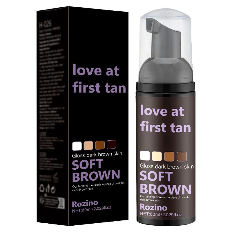 60ml Soft Brown Self Tanning Mousse, Natural Looking Self Tanner for Face & Body, Sunless Tanning Cream, Skin Care Product for Women & Men