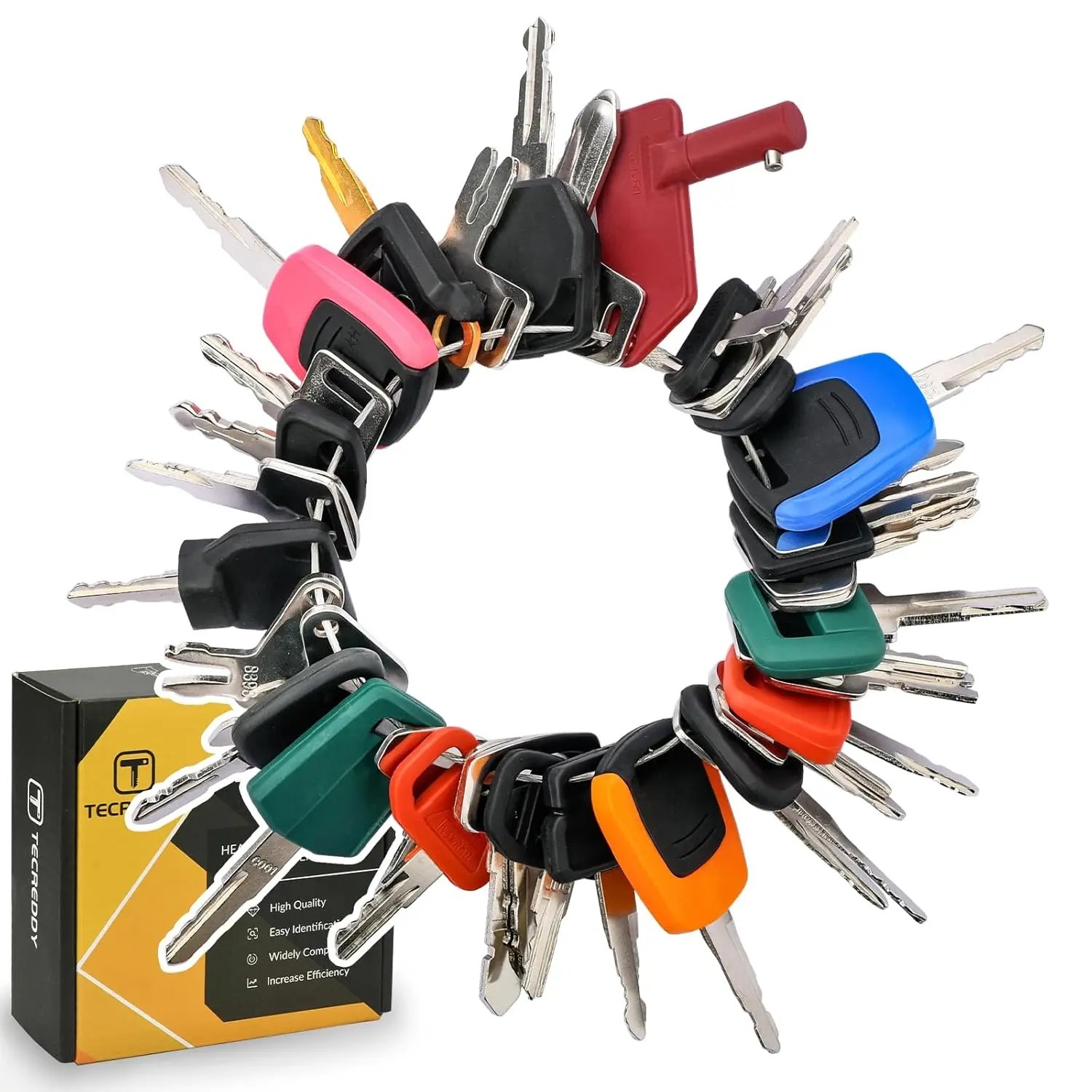 42 Equipment Keys Set, Construction Machine Ignition Key for Cat Komatsu Volvo Bobcat Kubota JCB Case Hyster Yanmar Daewoo Takeuchi Ford New Holland