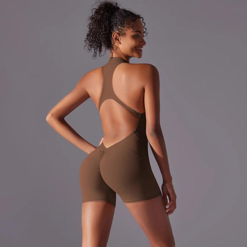 Sports Jumpsuit Sleeveless Gym Short Set Women Yoga Clothes Fitness Workout One-piece Suit Outdoor Casual Scrunch Bodysuits