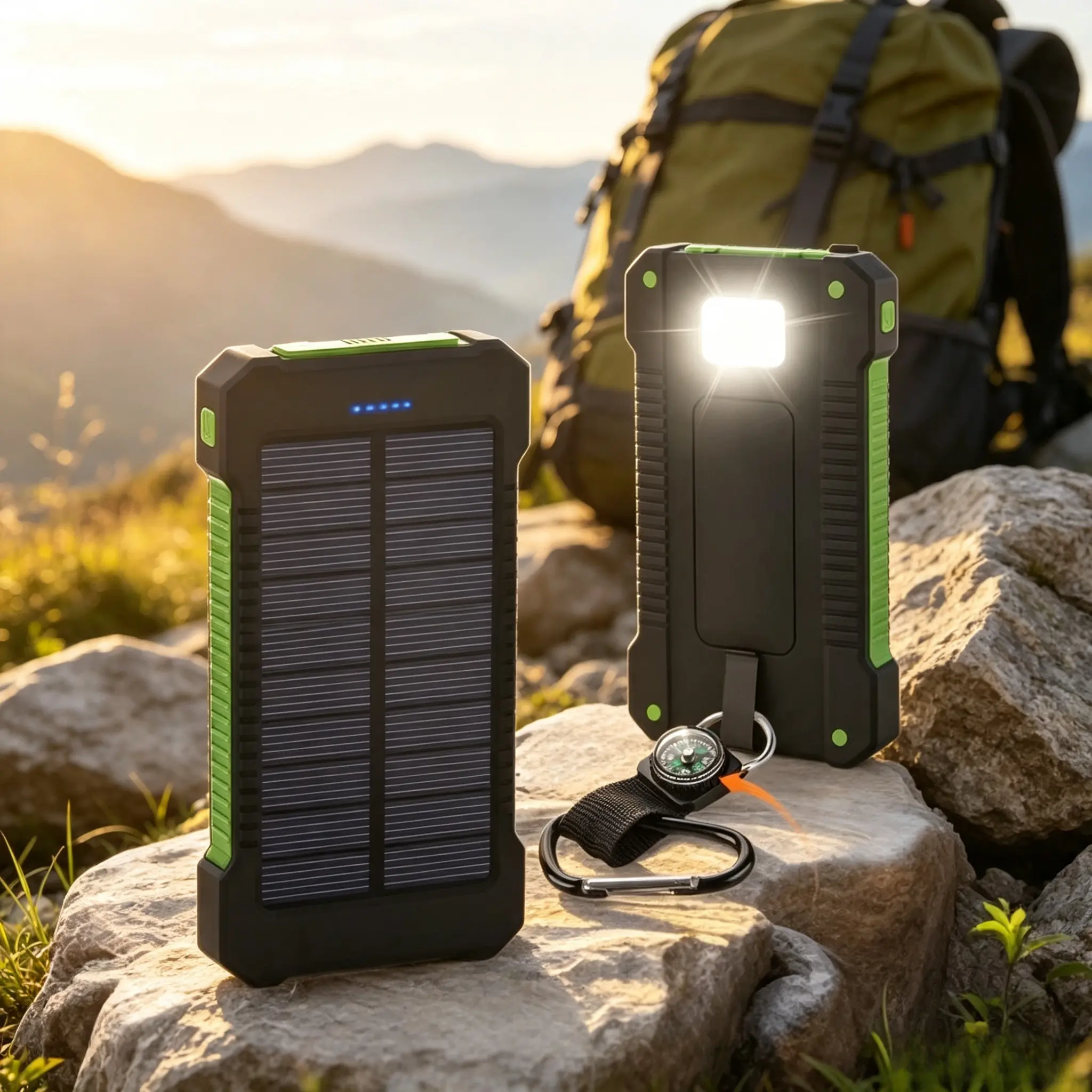 Solar Power Bank 10000mAh, Portable Wireless Charger, 20W Fast Charging External Battery Pack, With USB-C Port, Suitable For Phones, Solar Panel Charging, With Flashlight, Perfect For Camping