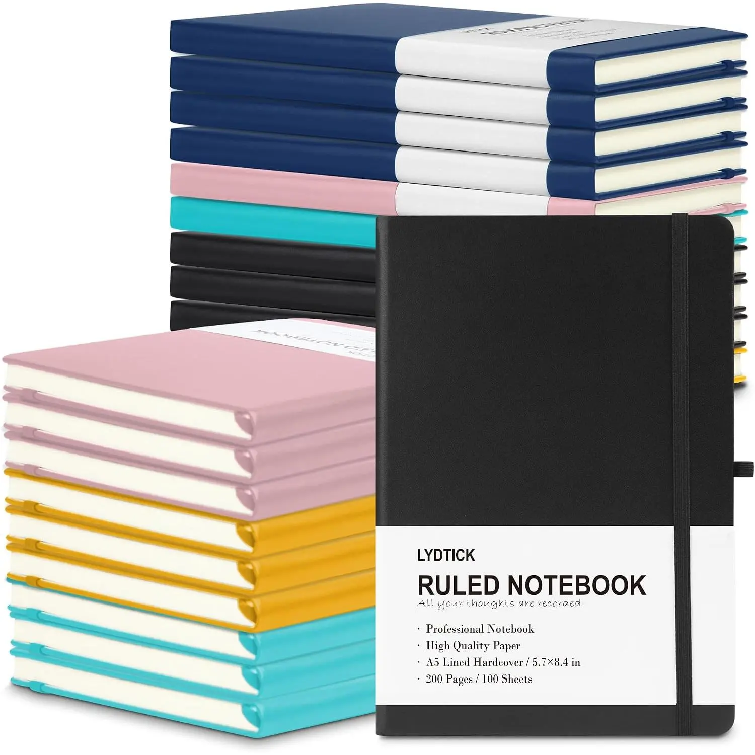 20 Pack Journals for Writing College Ruled Notebooks Journal in Bulk, Hardcover Notebooks (200Pages) for Note Talking, Lined  Journals for  School Office, 5.7"x8.4", 5 Colors