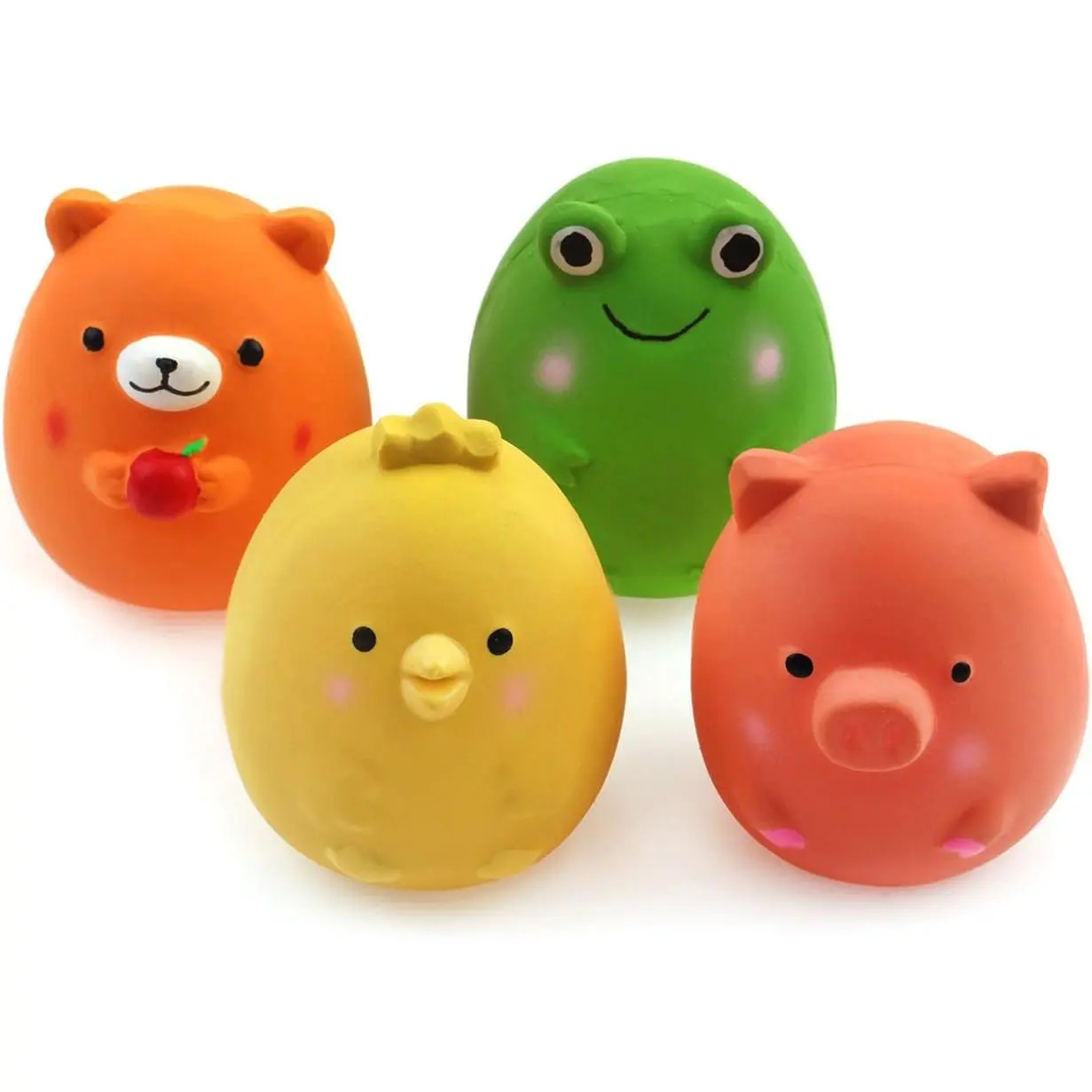 4 count 2.4'' Squeak Latex Puppy  Funny  Sets  Interactive Play for Small   Color